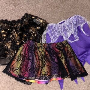 Colorful Spider Web Skirts Set 3 skirts for little kids